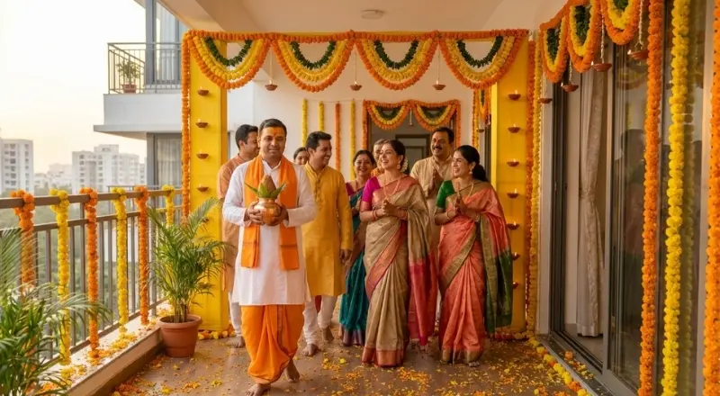 Griha Pravesh Puja Bangalore by North Indian Hindi Pandit - Housewarming ceremony with Ganesha Lakshmi puja