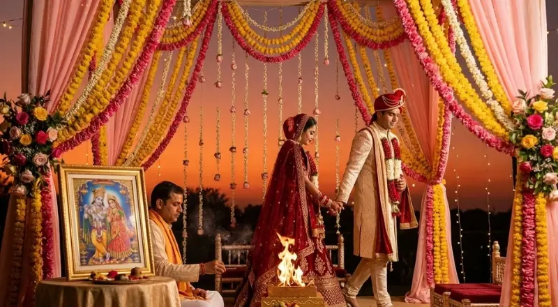 Hindu Marriage Puja Bangalore - North Indian Hindi Pandit performing Vivaah Sanskar wedding rituals